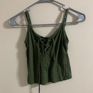 Forever 21 Cropped Lace Up Top